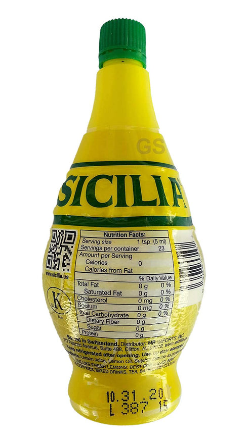 4 Oz (Pack 6) Sicilia Lemon Juice, Fl
