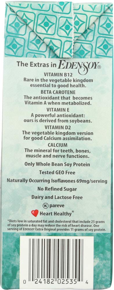 32 Eden Organic Soymilk Extra, Original, Ounce