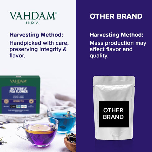 (40 VAHDAM, Butterfly Pea Flower Tea Bags Pyramid Teabags) Vegan, Non-GMO | Delicate & Earthy | Direct From Source