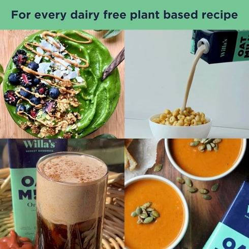 8.25 oz 1 Pack Willa's Organic Oat Milk - Unsweetened Original Oatmilk, Non-GMO, Bobby Approved, Shelf Stable, Low