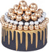 16pcs Ball Shaped Cake Topper Set, Pearl Ball DIY Cake Insert Topper for Party Birthday Baby Shower