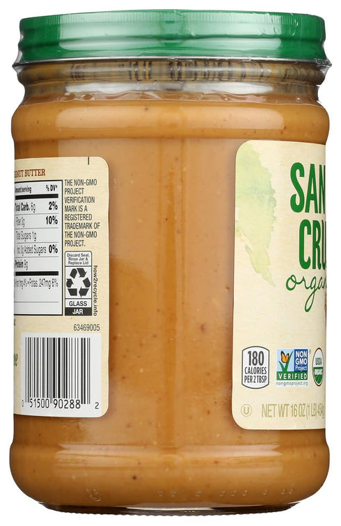 Good Times Fulfillment 2 Pack (16 oz Santa Cruz - Organic Creamy Dark Roasted Peanut Butter - per jar) - Plus GTF