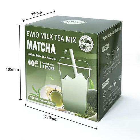 40g x5 Packs Milk Tea Mix Matcha Flavor Instant Milk Tea Powder
