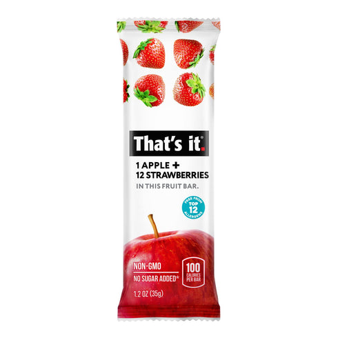 12 Pack (6 6 100% That's it Variety Fruit Bars Strawberry, Blueberry) No Sugar, Natural Real Fruit Bar, High Fiber