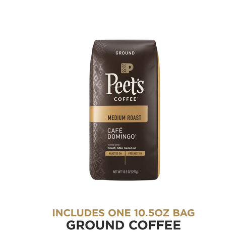 10.5 Peet's Coffee, Medium Roast Ground Coffee - Cafe Domingo Ounce Bag