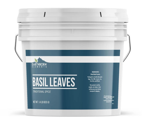 Earthborn Elements Basil Leaves 1 Gallon Bucket, Kitchen Staple, Aromatic & Versatile,
