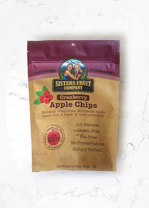 PACK, 2.25 OZ Sisters Fruit Company, VARIETY Apple & Pear Chips, All Natural, No Preservatives, Fat-Free (SIX BAGS)