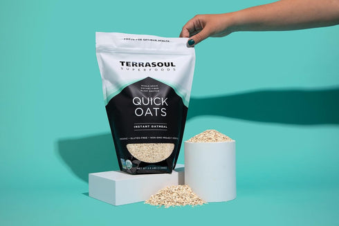 2.5 Lbs, Terrasoul Superfoods Organic Instant Quick Oats, Premium Grade, Non-GMO, Gluten-Free Breakfast Essential