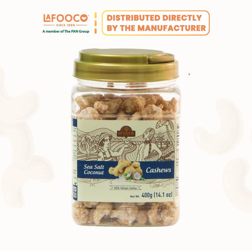 (14.1 oz) LAFOOCO Sea Salt Coconut Cashews, Premium Cashews, Lightly Sea Salted, Coconut flakes, Rich in Nutrients