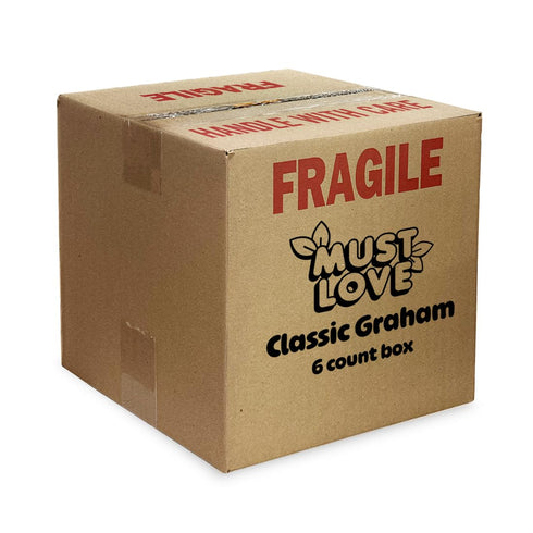 Pack Family,6 Pack 5 Oz Must Love Classic Graham Crackers, Bulk - Low Sugar, Sweetened with Dates - Great for Pie