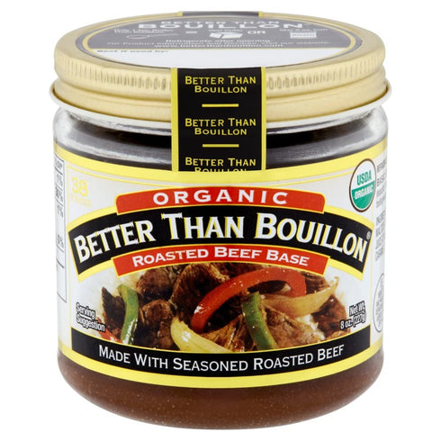 38 8 OZ Better Than Bouillon Organic Roasted Beef Base, Made with Seasoned Roasted Beef, USDA Organic, Blendable Base