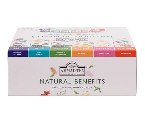 Pack 60 6 Ahmad Tea Natural Benefit Functional Tea Selection | Green teas, Fruit & Herbal Infusions | Perfect herbal
