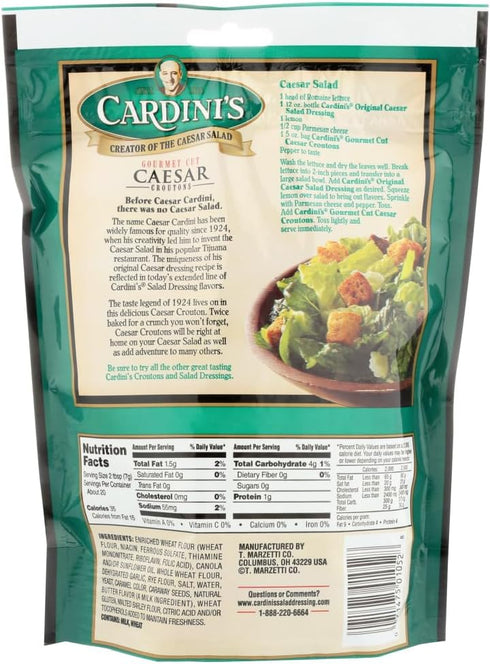 5.0 OZ (Pack 3) Cardini's Croutons Caesar Gourmet Cut