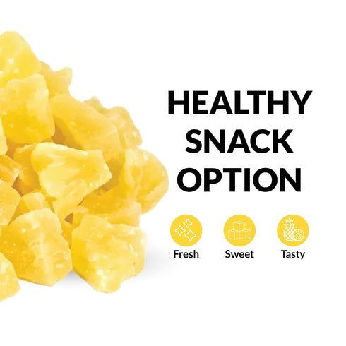 (2lb) IAN's Dried Pineapple Chunks Sweetened With Natural Cane Sugar - Dehydrated Pineapple Chunks, Candied Pineapple