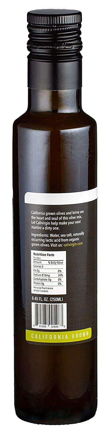 Calivirgin 2 250 ml Olive Brine Dirty Martini Juice - All-Natural, No Preservatives - x Bottles