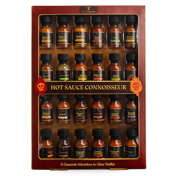 TILZ COLLECTION Tilz, Hot Sauce Gift Sets |24 Hot Sauce Bottles, Sampler, Chilli Sauce,