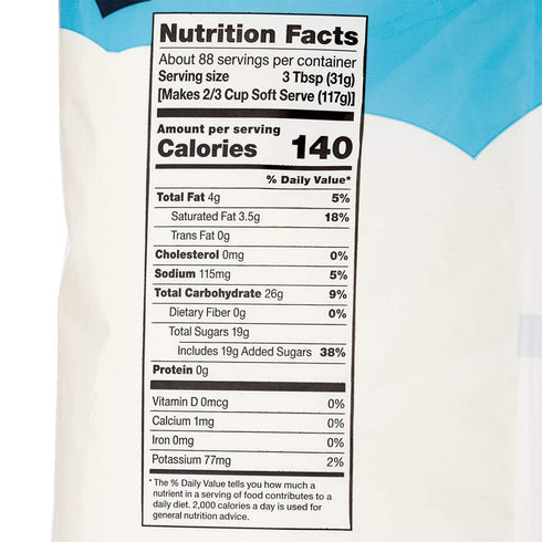 Countertop 6 lb Frostline Vanilla Soft Serve Ice Cream Mix, Lactose & Gluten Free - Just Add Water, Dairy, or Dairy