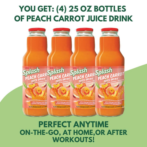 Pocas 750ml, 4 Pack SPLASH Peach Carrot Juice Drink