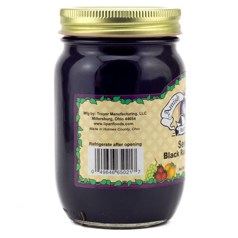 18 (Pack 2) Amish Wedding All Natural Seedless Black Raspberry Jam Ounces