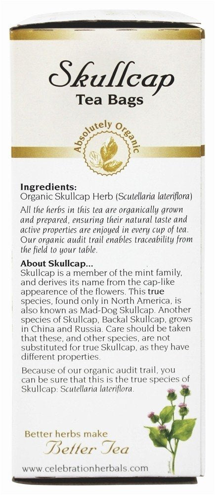 Celebration Herbals 24 - Organic Skullcap Herb Herbal Tea - Tea Bags