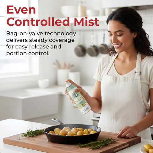 4.7oz Olive Oil Non-Stick Cooking Spray with Omegas, No Propellants, Air Fryer, Baking, Roasting & Sauting, Quality