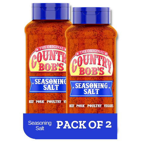 Country Bob's Original Seasoning Salt 8 oz (Pack of 2) | Quick & Easy Flavor Boost for Meat, Poultry, Veggies & Pork