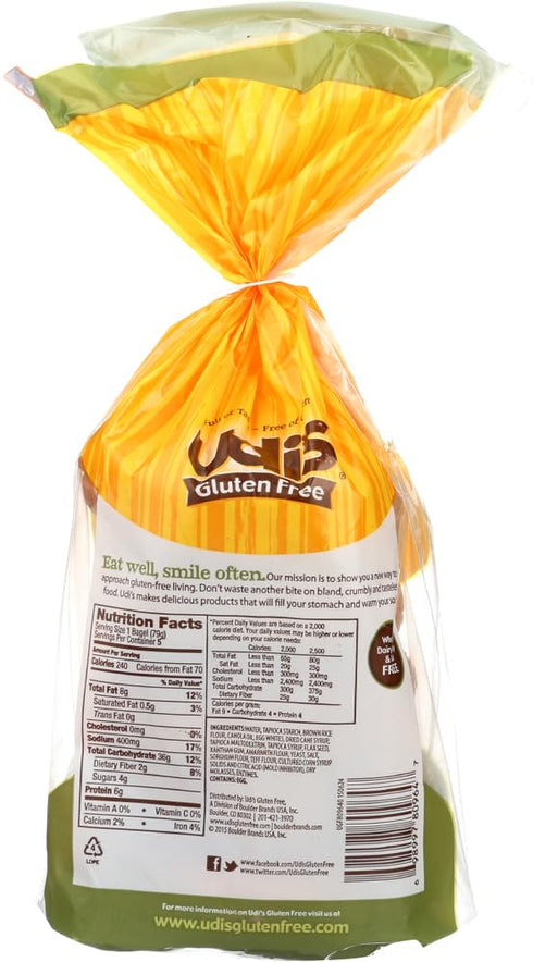 Udi's 14oz (4pack) 4bagels Pack Gluten Free Whole Grain Bagel Each