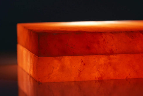 Pink Himalayan Salt Block Grilling Plate with Metal Tray for Cooking and Serving