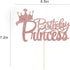PALASASA Princess Birthday Party Cake Topper - Crown Girl Theme Baby Shower Decoration Supplies (Rose Gold)
