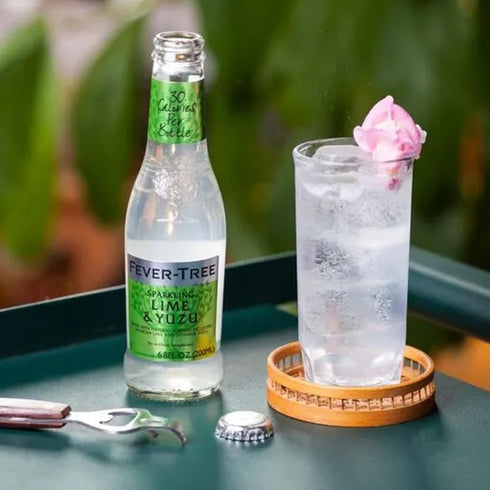200ml Fever Tree Sparkling Lime and Yuzu - Premium Quality Mixer and Soda - Refreshing Beverage for Cocktails
