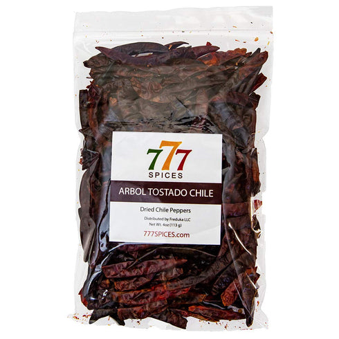 4oz Chile de Arbol Tostado Whole Chilies Peppers, Chili Seco Pods for Authentic Mexican Food