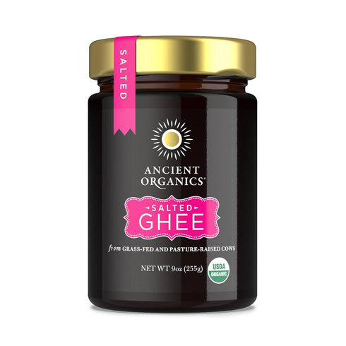 Ancient Organics Salted Ghee - Organic Grass Fed Ghee Butter, Gluten Free,
