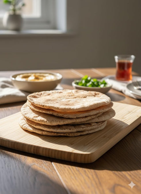 Generic 8 Phoenicia Whole Wheat Arabic Pita Bread, Fresh Medium Size, Halal pcs