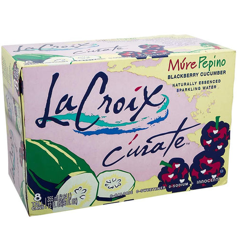 (8 Pack) 12oz 0 0 0 12 Oz (Pack 8) LaCroix Crate Mre Pepino Sparkling Water, Blackberry Cucumber, Slim Cans, Naturally