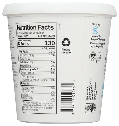 24 OZ FORAGER PROJECT Organic Plain Cashew Yogurt