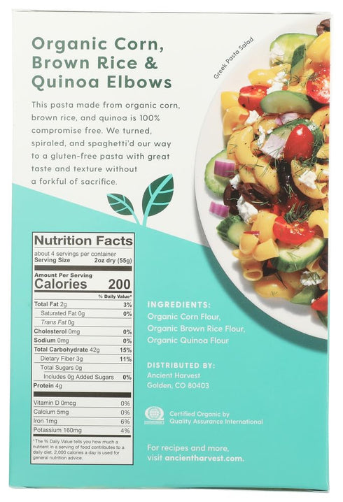 Ancient Harvest Quinoa Elbows 8 oz (pack 2) - Organic Gluten Free Supergrain Quinoa Pasta