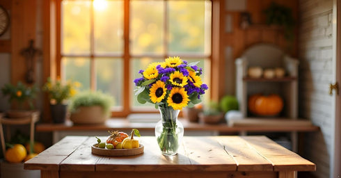 Stargazer Barn Sunflower Fields Bouquet with Vase - Fresh Cut Flower Delivery, Hand-Tied in the USA, Gift for Birthday