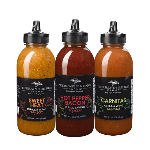 Terrapin Ridge Farms Grill Master Assortment Sweet Heat, Hot Pepper Bacon, and