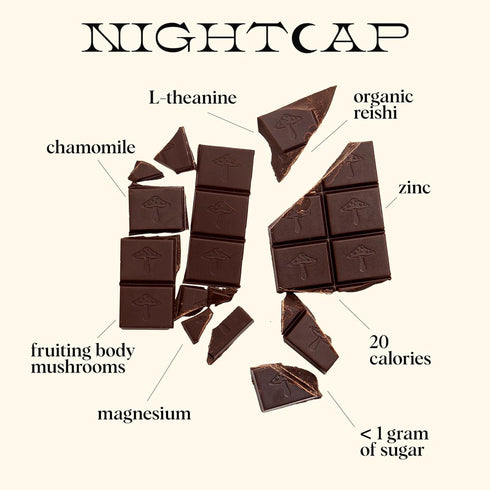Alice Mushrooms Nightcap + Brainstorm Duo | Functional Mushroom Chocolates | Brainstorm Energy Bites for Focus, Clarity