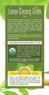 25-count Pack 6 Davidson's Organics, Lemon Ginseng Green, Tea Bags