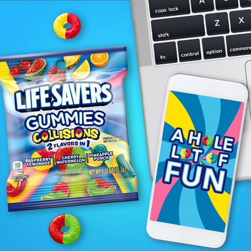 Life Savers Gummy 3.22 oz (Pack 12) Collisions Candy, Bag