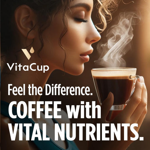 VitaCup Mineral Coffee, Hydrate & Restore with Sea Minerals, Electrolytes, Organic Medium Dark Roast, 10oz