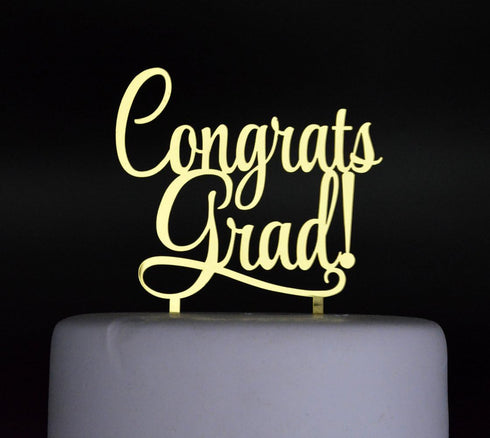 2025 Graduation Congrats Grad Cake Topper - Gold Party Decorations
