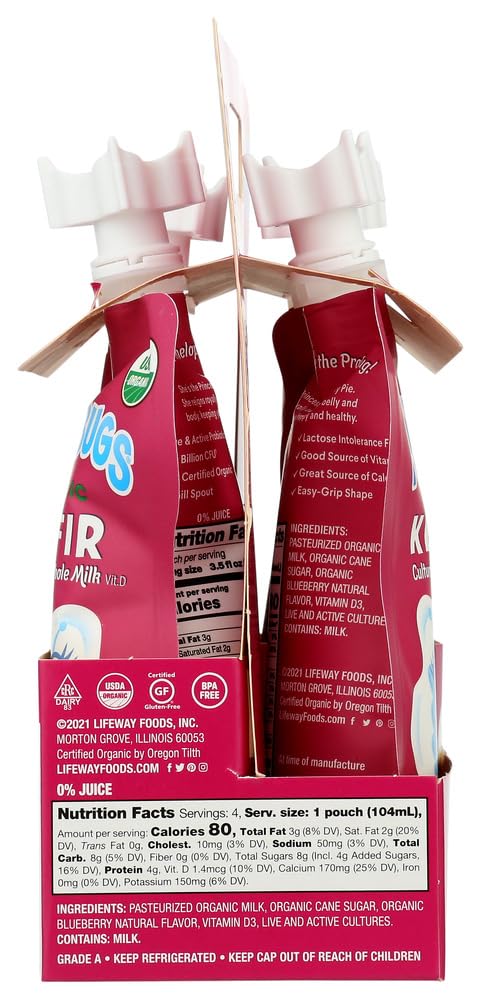 Lifeway Kefir 3.5 4 count pack 6 packs Lifeway Organic Goo Berry Probugs Whole Milk Kefir, Fluid Ounce - per -- per