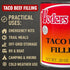 28 oz Pack 1 Yoders Taco Beef Filling Can, of | Fully Cooked Ground Beef, Heat & Serve | Shelf-Stable Protein for Quick