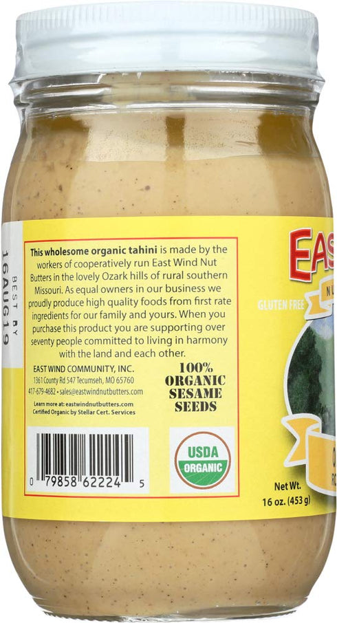 Eastwind 16 East Wind, Nut Butter Tahini Roasted Organic, Ounce