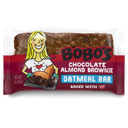 BOBO's Chocolate Almond Brownie Oat Bars, Simple Ingredients, Whole Grain Oats, Plant