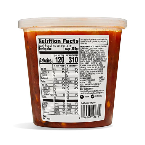 24 OZ Whole Foods Market Kitchens Black Bean Chili with Quinoa