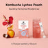 10 1.76oz OSULLOC Kombucha Tea LycheePeach (Lychee & Peach Blending), Sparkling Powdered Mix Beverage, No added sugar