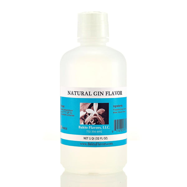 Bakto Flavors Natural Gin Flavoring, 32 oz - All-Natural Flavor for Cooking,